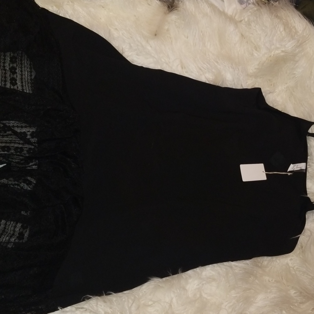 Black lace long dress slip